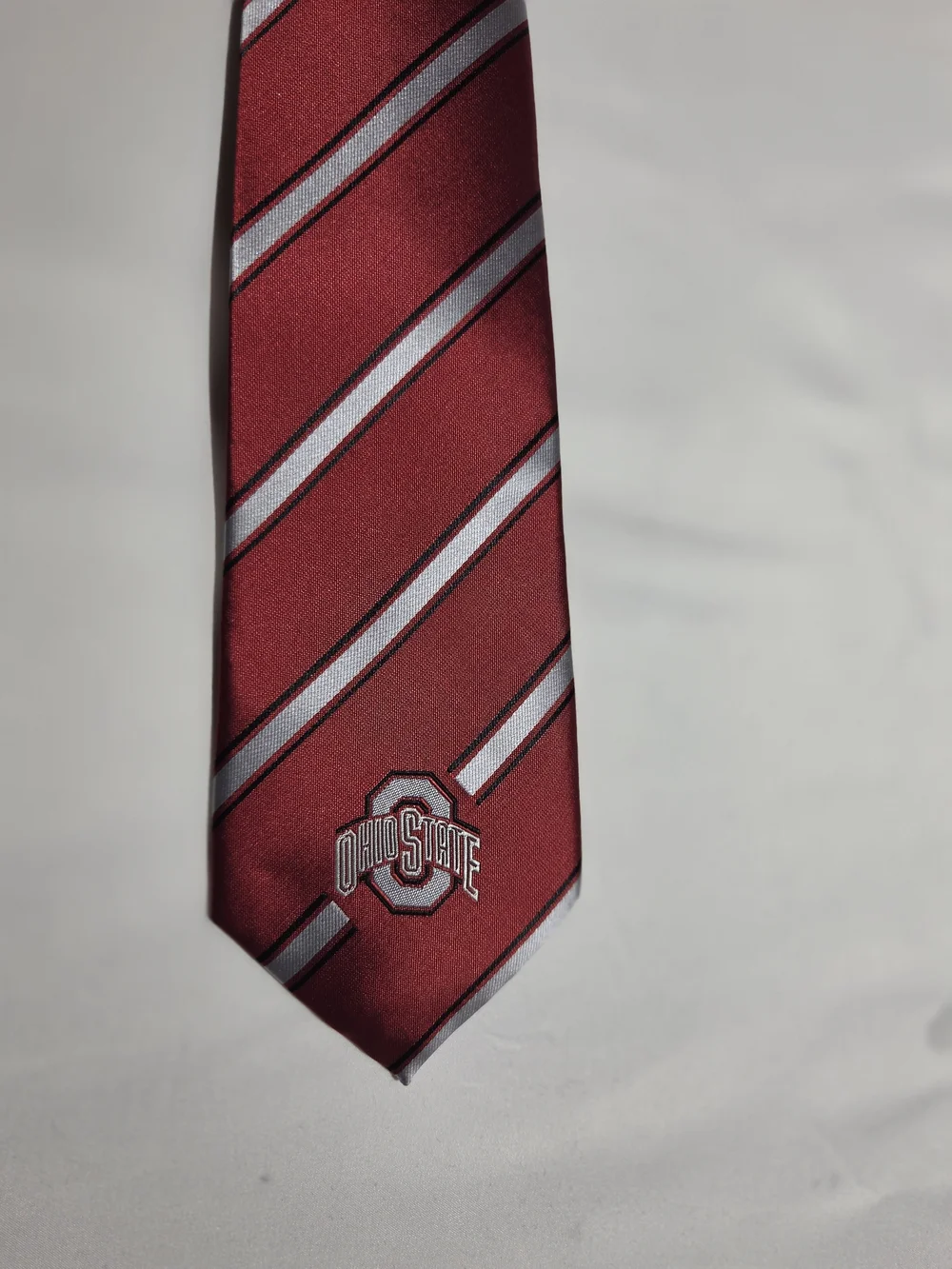 Official Ohio State Buckeyes Striped Necktie Ohio State Maroon Striped Men's Tie